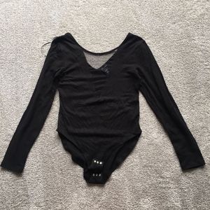 Black long sleeve bodysuit